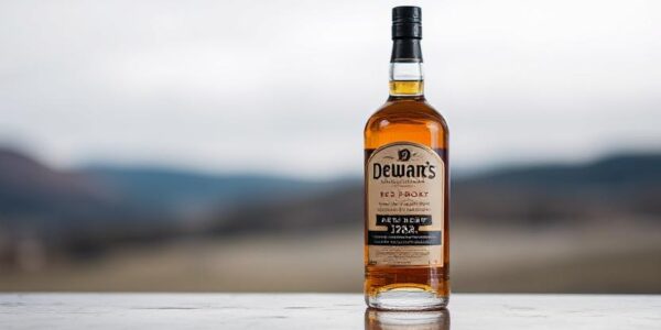 dewar's 80 proof aged 18 year blended scotch whisky bottle